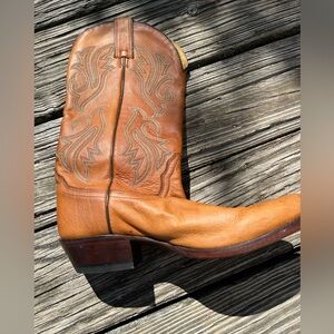 COPY - Brown Leather Cowboy Boots NOCONA  MENS  7, WIDE never worn  NEW
